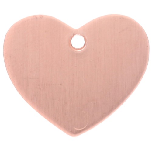 Heart charm 16x19 mm for Efcolor overglaze powder in copper x1