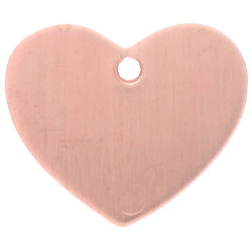 Heart charm 16x19 mm for Efcolor overglaze powder in copper x1