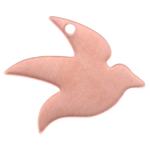 Bird pendant 25x29 mm for Efcolor overglaze powder in copper x1