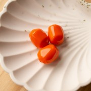 Irregular baroque bead in opaque resin 19x15 mm - Orange x1