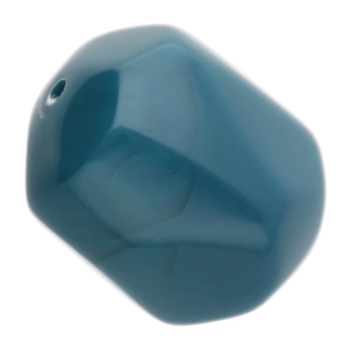 Irregular baroque bead in opaque resin 19x15 mm - Peacock blue x1