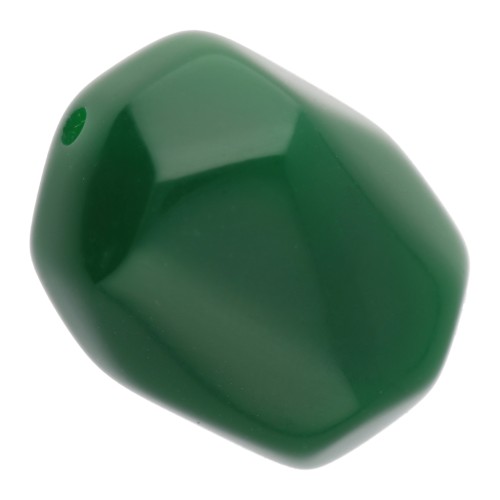 Irregular baroque bead in opaque resin 19x15 mm - Emerald green x1