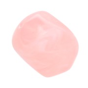 Irregular baroque bead in translucent resin 19x15 mm - Light pink marbled x1