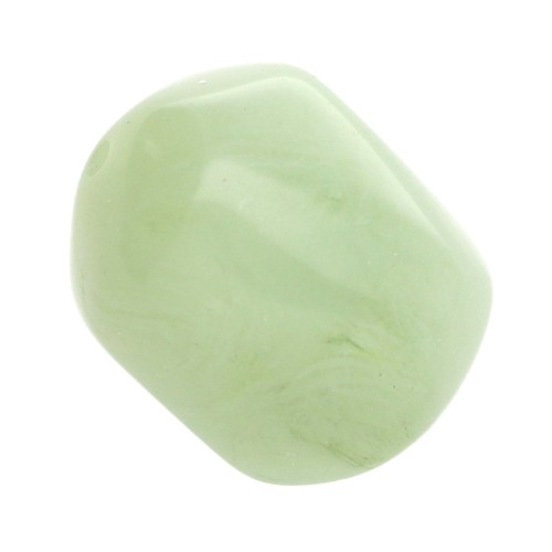 Irregular baroque bead in translucent resin 19x15 mm - Marbled lichen x1