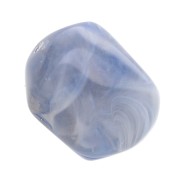 Irregular baroque bead in translucent resin 19x15 mm - Blue-grey marbled x1