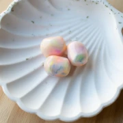 Irregular baroque bead in opaque resin 19x15 mm - Marbled Multicolored Pearl x1