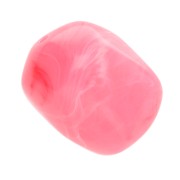 Irregular baroque bead in translucent resin 19x15 mm - Dark pink marbled x1|raw }}