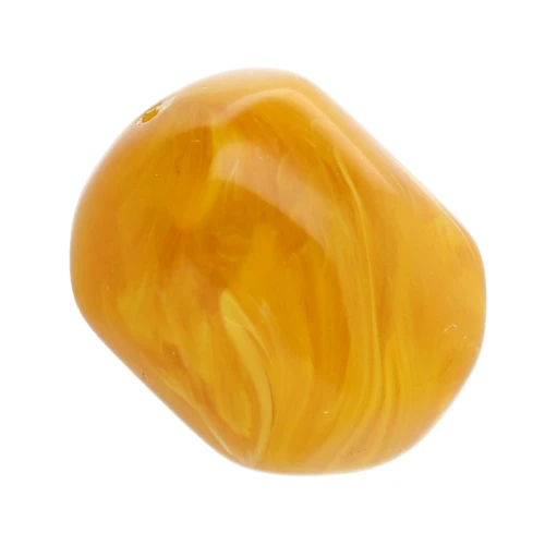 Irregular baroque bead in translucent resin 19x15 mm - Honey yellow marbled x1