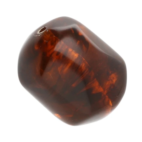 Irregular baroque bead in translucent resin 19x15 mm - Marbled amber x1