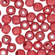 Wooden round beads 4mm Red Pearl x50