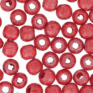 Wooden round beads 4mm Red Pearl x50