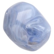 Irregular baroque bead in translucent resin 22x17 mm - Blue-grey marbled x1