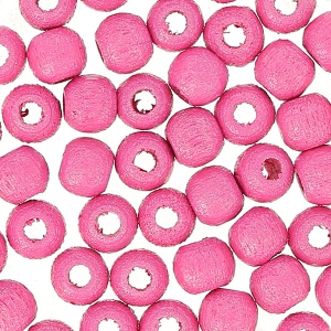 Wooden round beads 4mm Pink Pearl x50