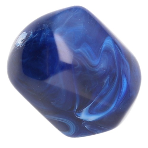 Irregular baroque bead in opaque resin 22x17 mm - Marbled navy blue x1