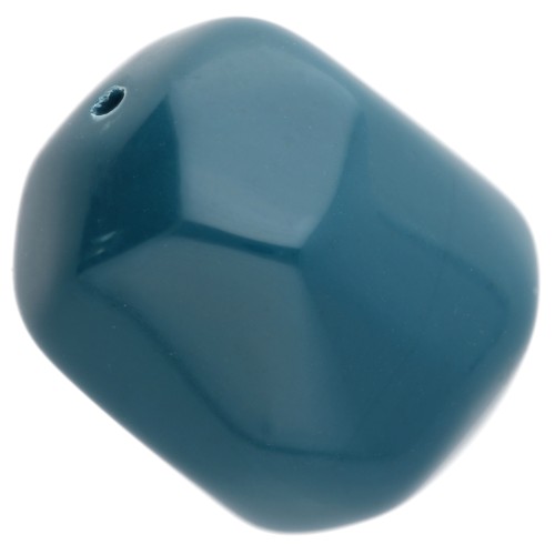 Irregular baroque bead in opaque resin 22x17 mm - Peacock blue x1