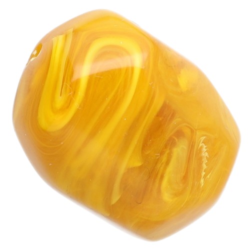 Irregular baroque bead in translucent resin 22x17 mm - Honey yellow marbled x1