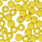 Wooden round beads 4mm yellow Pearl x50|raw }}