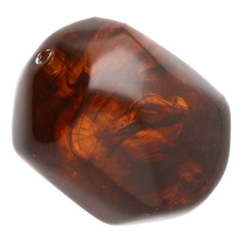 Irregular baroque bead in translucent resin 22x17 mm - Marbled amber x1