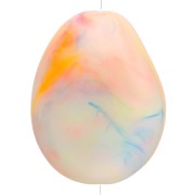Flat irregular bead 25x20 mm in opaque resin - Marbled Multicolored Pearl x1