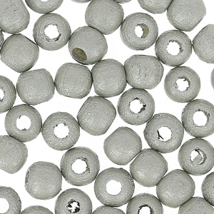 Wooden round beads 4mm Grey Pearl x50