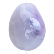 Flat irregular bead in opaque resin 25x20 mm - Marbled glacier grey x1