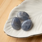 Flat irregular bead in translucent resin 25x20 mm - Blue-grey marbled x1