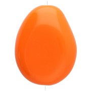 Flat irregular bead 25x20 mm in opaque resin - Orange x1