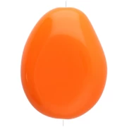 Flat irregular bead 25x20 mm in opaque resin - Orange x1