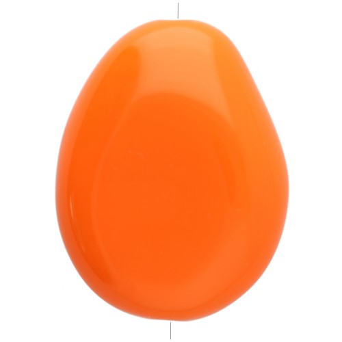 Flat irregular bead 25x20 mm in opaque resin - Orange x1