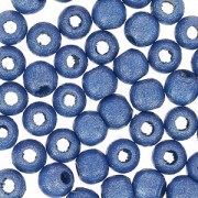 Wooden round beads 4mm dark blue Pearl x50|raw }}
