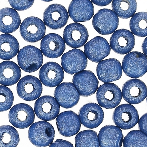 Wooden round beads 4mm dark blue Pearl x50