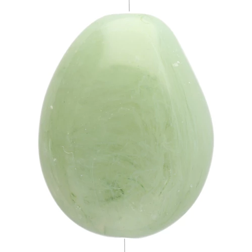 Flat irregular bead 25x20 mm in translucent resin - Marbled lichen x1
