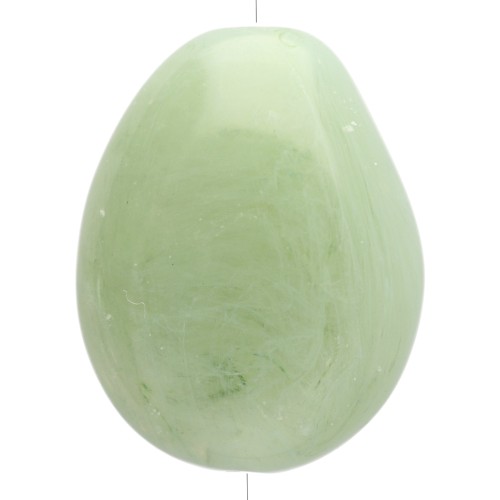 Flat irregular bead in translucent resin 25x20 mm - Marbled lichen x1