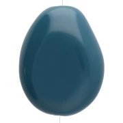 Flat irregular bead 25x20 mm in opaque resin - Peacock blue x1