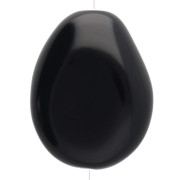 Flat irregular bead 25x20 mm in opaque resin - Black x1