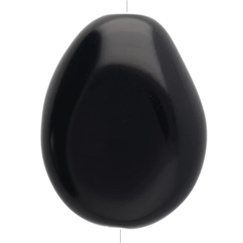 Flat irregular bead 25x20 mm in opaque resin - Black x1