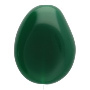 Flat irregular bead 25x20 mm in opaque resin - Emerald green x1