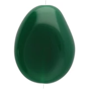 Flat irregular bead 25x20 mm in opaque resin - Emerald green x1