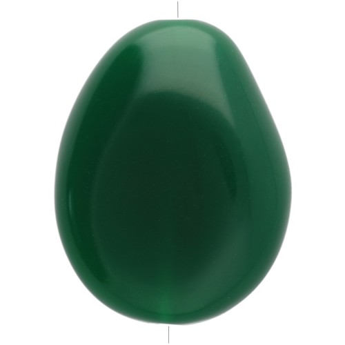 Flat irregular bead 25x20 mm in opaque resin - Emerald green x1
