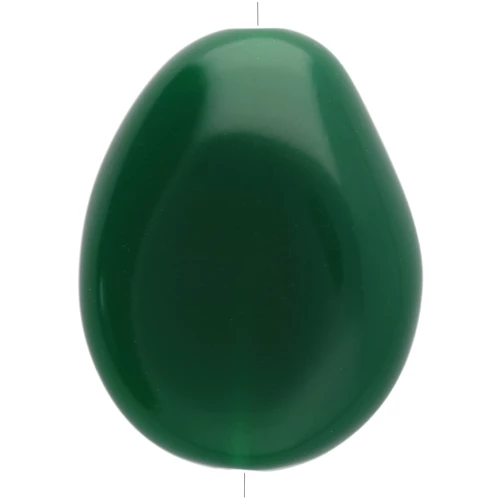 Flat irregular bead 25x20 mm in opaque resin - Emerald green x1