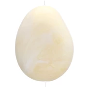 Flat irregular bead 22x17 mm in translucent resin - Cream marbled x1