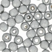 Wooden round beads 4mm silver tone x50