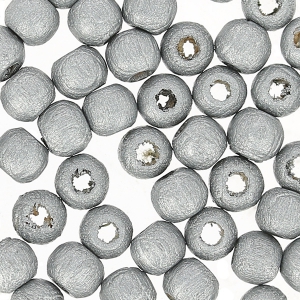 Wooden round beads 4mm silver tone x50