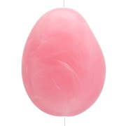 Flat irregular bead 22x17 mm in translucent resin - Dark pink marbled x1