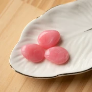 Flat irregular bead 22x17 mm in translucent resin - Dark pink marbled x1