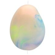 Flat irregular bead 22x17 mm in opaque resin - Marbled Multicolored Pearl x1