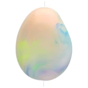 Flat irregular bead 22x17 mm in opaque resin - Marbled Multicolored Pearl x1