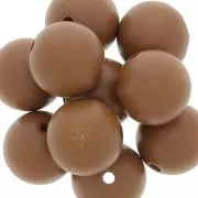 Wooden round bead 20 mm Light Maroon x5