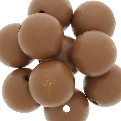 Wooden round bead 20 mm Light Maroon x5