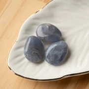 Flat irregular bead 22x17 mm in translucent resin - Blue grey marbled x1